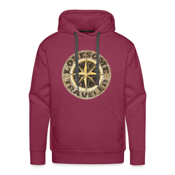 Custom Designs- "LONESOME TRAVELER" Men’s Premium Hoodie - burgundy