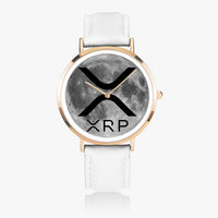 "XRP" Ultra-Thin Leather Strap Quartz Watch (Rose Gold)