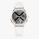 "XRP" Ultra-Thin Leather Strap Quartz Watch (Rose Gold)