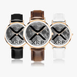 "XRP" Ultra-Thin Leather Strap Quartz Watch (Rose Gold)