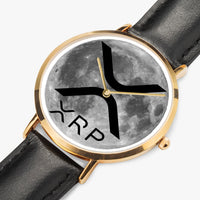 "XRP" Ultra-Thin Leather Strap Quartz Watch (Rose Gold)