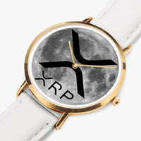 "XRP" Ultra-Thin Leather Strap Quartz Watch (Rose Gold)