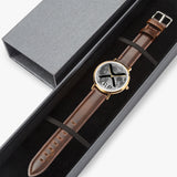 "XRP" Ultra-Thin Leather Strap Quartz Watch (Rose Gold)