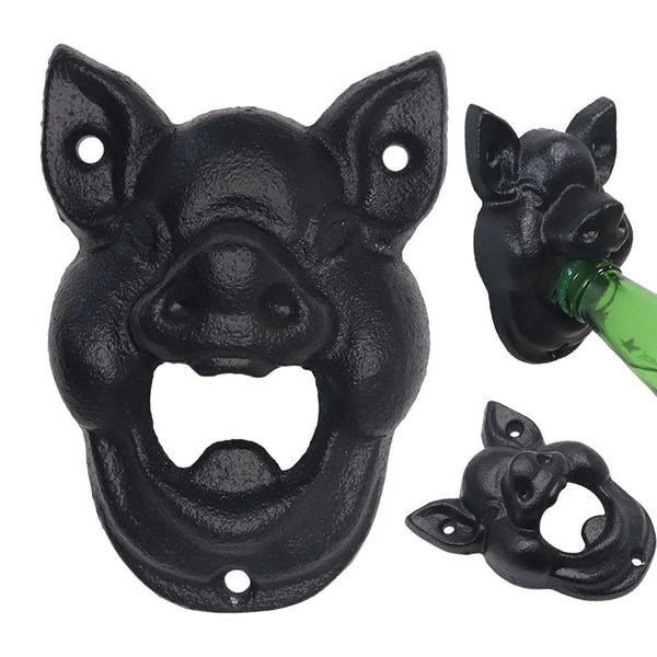 Bar gifts- Vintage Pig Head Cast Iron Wall Mounted Bottle Opener