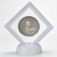 Crypto Coin in Display Case- Bitcoin, Ripple, Litecoin, Ethereum and Dash in various colors