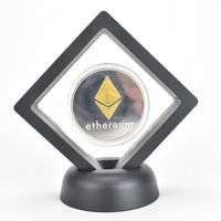 Crypto Coin in Display Case- Bitcoin, Ripple, Litecoin, Ethereum and Dash in various colors