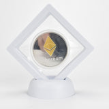 Crypto Coin in Display Case- Bitcoin, Ripple, Litecoin, Ethereum and Dash in various colors