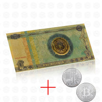 "One Bitcoin- Gold Banknote"  Fake Paper Money