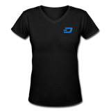 Bitcoin shirts- "DASH SYMBOL" Women's V-Neck T-Shirt - black