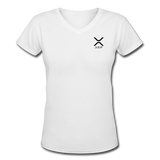 Bitcoin shirts- "XRP SYMBOL" Women's V-Neck T-Shirt - white