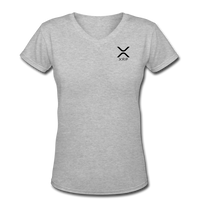 Bitcoin shirts- "XRP SYMBOL" Women's V-Neck T-Shirt - gray