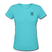 Bitcoin shirts- "XRP SYMBOL" Women's V-Neck T-Shirt - aqua