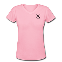 Bitcoin shirts- "XRP SYMBOL" Women's V-Neck T-Shirt - pink