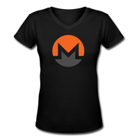 Bitcoin shirts- "MONERO SYMBOL" Women's V-Neck T-Shirt - black