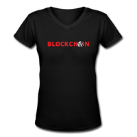 Bitcoin shirts- "BLOCKCHAIN ANARCHY" Women's V-Neck T-Shirt - black