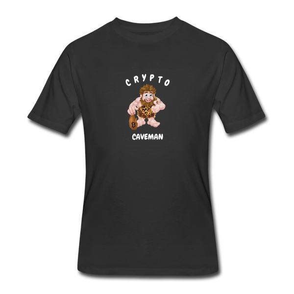 Bitcoin shirts- "CRYPTO CAVEMAN" Men's tee - black