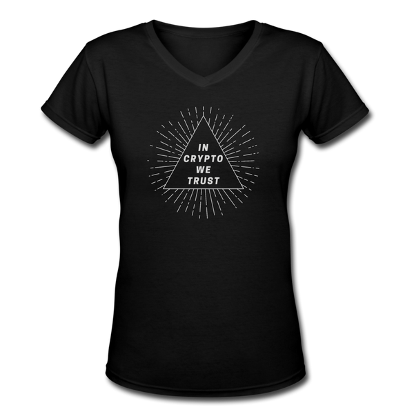 Bitcoin shirts- "IN CRYPTO WE TRUST" Women's V-Neck T-Shirt - black