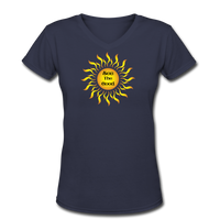 Good Vibes Clothing- "SEE THE GOOD" Women's V-Neck T-Shirt - navy