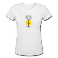 Good Vibes Clothing- "TREE POSE" Women's V-Neck T-Shirt - white