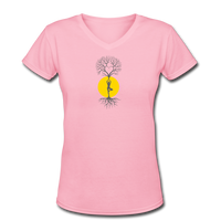 Good Vibes Clothing- "TREE POSE" Women's V-Neck T-Shirt - pink