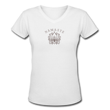 Good Vibes Clothing- "NAMASTE" Women's V-Neck T-Shirt - white