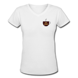 Coffee gifts- "DAY DRINKER" Women's V-Neck T-Shirt - white