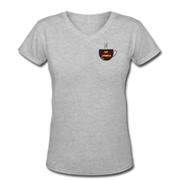 Coffee gifts- "DAY DRINKER" Women's V-Neck T-Shirt - gray