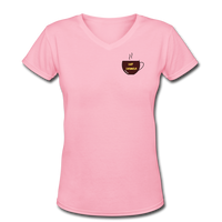 Coffee gifts- "DAY DRINKER" Women's V-Neck T-Shirt - pink