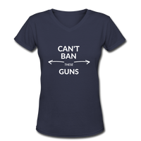 Gym shirts- "BAN THESE" Women's V-Neck T-Shirt - navy