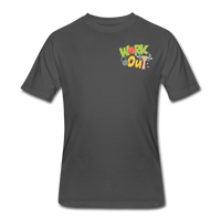 Gym Shirts- "WORK OUT" Men's tee - charcoal