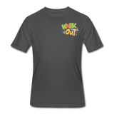 Gym Shirts- "WORK OUT" Men's tee - charcoal