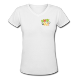 Gym Shirts- WORK OUT Women's V-Neck T-Shirt - white