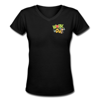 Gym Shirts- WORK OUT Women's V-Neck T-Shirt - black