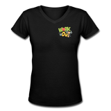 Gym Shirts- WORK OUT Women's V-Neck T-Shirt - black