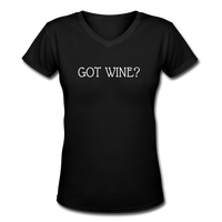 Beer shirts- "GOT WINE?" Women's V-Neck T-Shirt - black