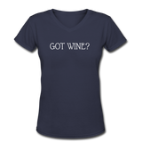 Beer shirts- "GOT WINE?" Women's V-Neck T-Shirt - navy