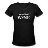 Beer shirts- "CLOUD WINE" Women's V-Neck T-Shirt - black