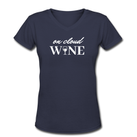Beer shirts- "CLOUD WINE" Women's V-Neck T-Shirt - navy