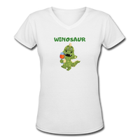Beer shirts- "WINOSAUR" Women's V-Neck T-Shirt - white