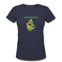 Beer shirts- "WINOSAUR" Women's V-Neck T-Shirt - navy