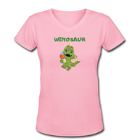 Beer shirts- "WINOSAUR" Women's V-Neck T-Shirt - pink