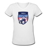 Beer shirts- "MERICA" Women's V-Neck T-Shirt - white