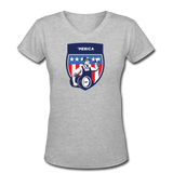 Beer shirts- "MERICA" Women's V-Neck T-Shirt - gray