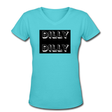 Beer shirts- "DILLY DILLY" Women's V-Neck T-Shirt - aqua