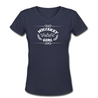 Beer shirts- "WHISKEY GIRL" Women's V-Neck T-Shirt - navy