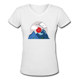 Random shirts- "RECORD MOUNTAINS" Women's V-Neck T-Shirt - white