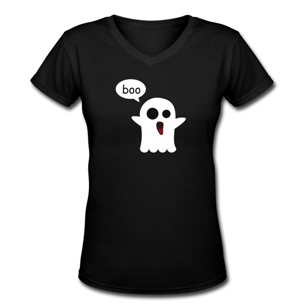 Random designs- "BOO" Women's V-Neck T-Shirt - black