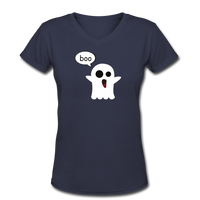 Random designs- "BOO" Women's V-Neck T-Shirt - navy