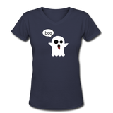 Random designs- "BOO" Women's V-Neck T-Shirt - navy