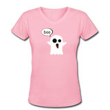Random designs- "BOO" Women's V-Neck T-Shirt - pink